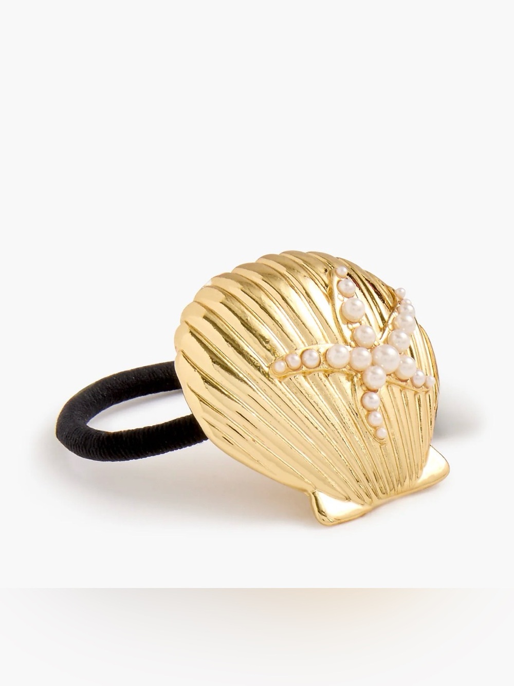 NWT J Crew Gold Shell Hair Tie - Picture 1 of 4